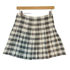 Shein Pleated Mini Skirt Women S Gray Plaid Academia School Girl Coquette Preppy